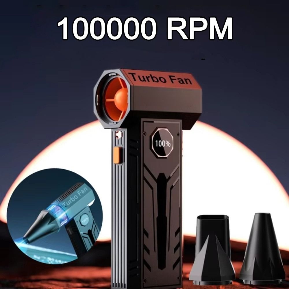 Portable 100000 RPM Electric Air Blower Dust Blower USB Rechargeable High-Speed Turbo Fan Adjustable Wind Speed Turbo Jet Fan Car