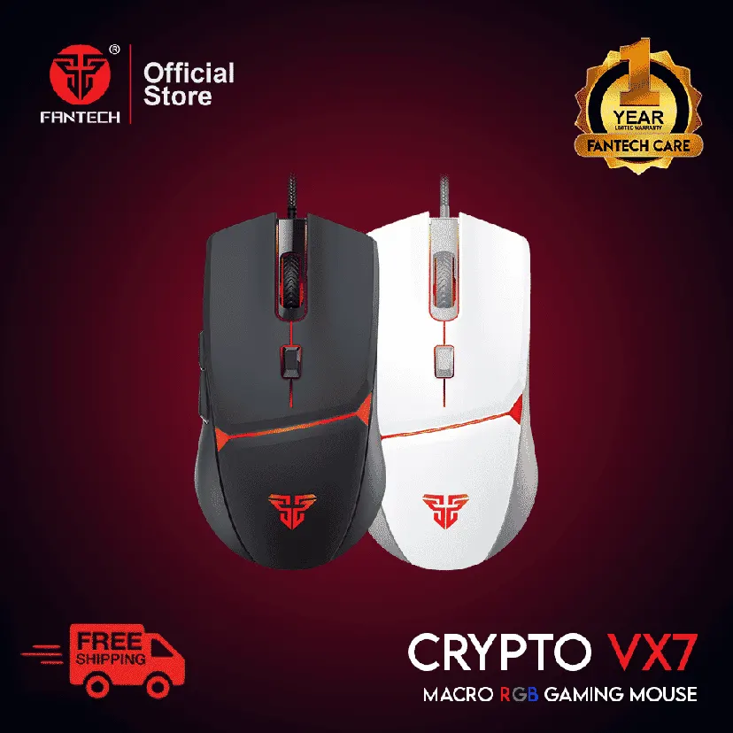 FANTECH VX7 Crypto Gaming Mouse-Black/White