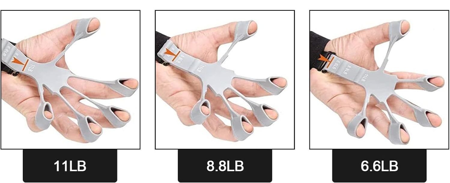 Finger Strengthener Hand Grip Strengthener 6 Resistant Level Silicone Hand Grip Trainer Guitar Finger Stretcher for Muscle Training Sports