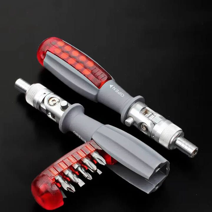 Super Premium 10 in 1 Multifunctional Ratchet Tool Screwdriver 180 Degree Inside Hexagon Adjustable Angle Mini Rapid Ratchet