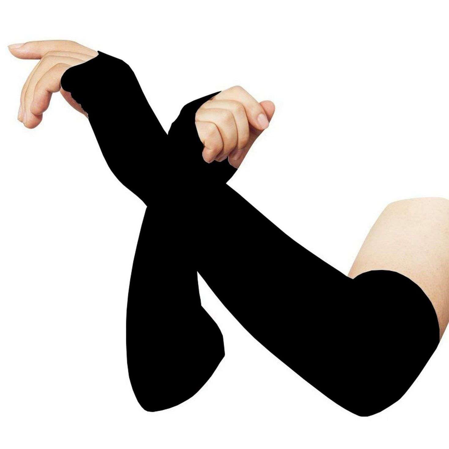 1 Pair of Let's Slim Anti UV Unisex Arm Sleeve - Black