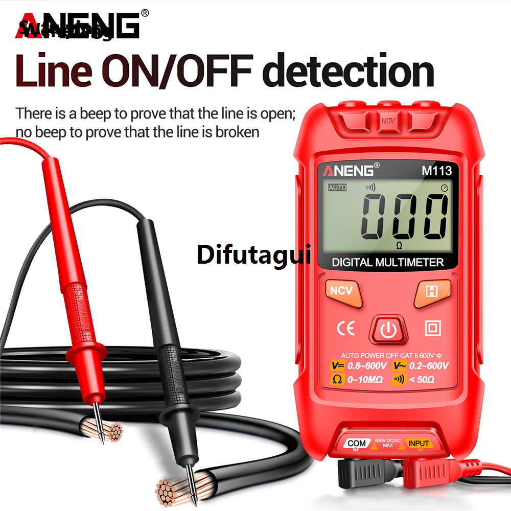 Wenefang Sutuiying ANENG M113 1999 Counts Mini Multimeter Digital Inteligent AC/DC Sales promotion Profesional Voltage Meter Ohm NCV Electricity Tools Measuring Instruments
