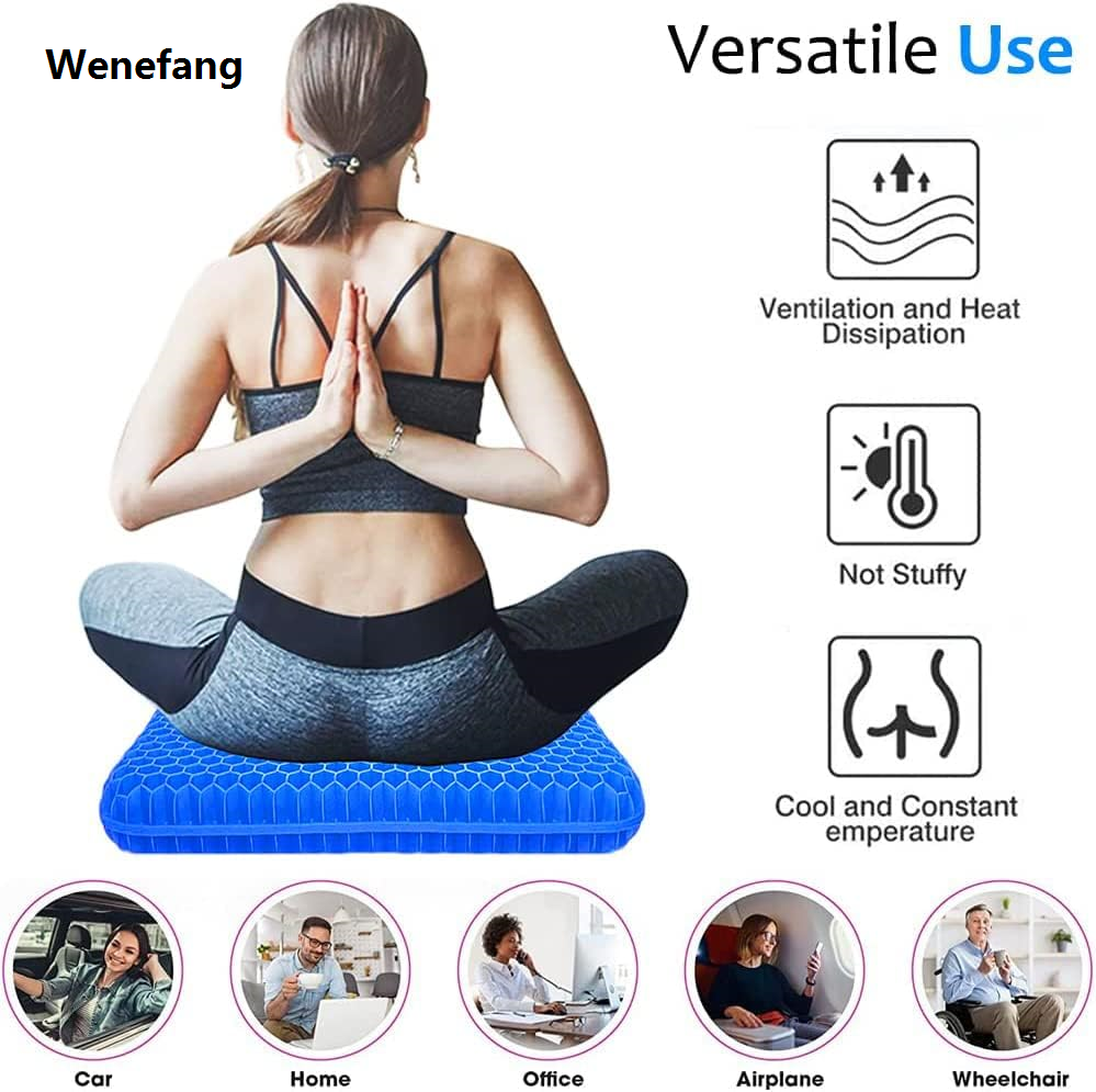 Wenefang Car Pillow Office Cooling Pad Egg Sitter Gel Flex New style Seat Cushion Soft Silicone Honeycomb Design