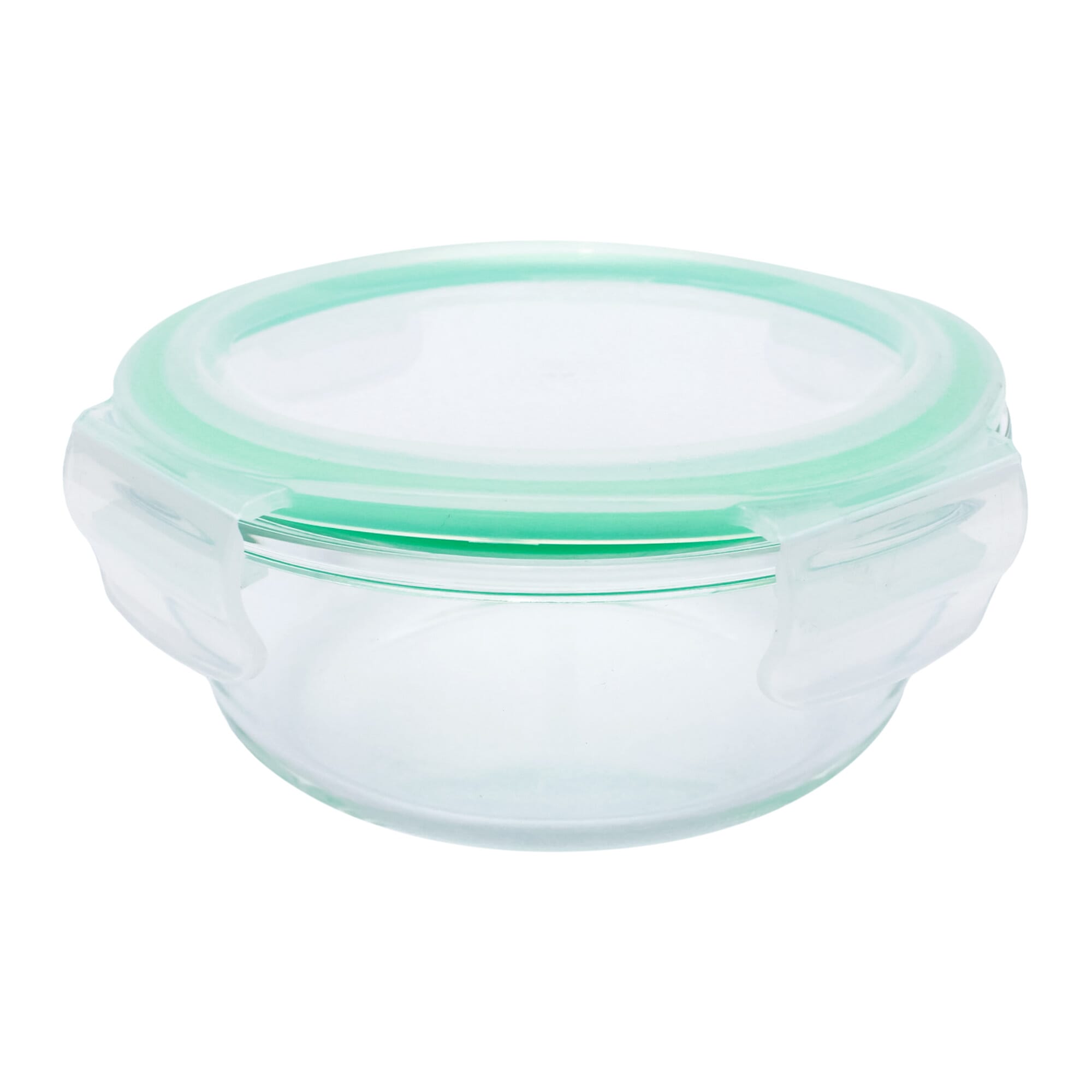 Borosilicate Glass Round High Food Container With Airtight Lid 400Ml