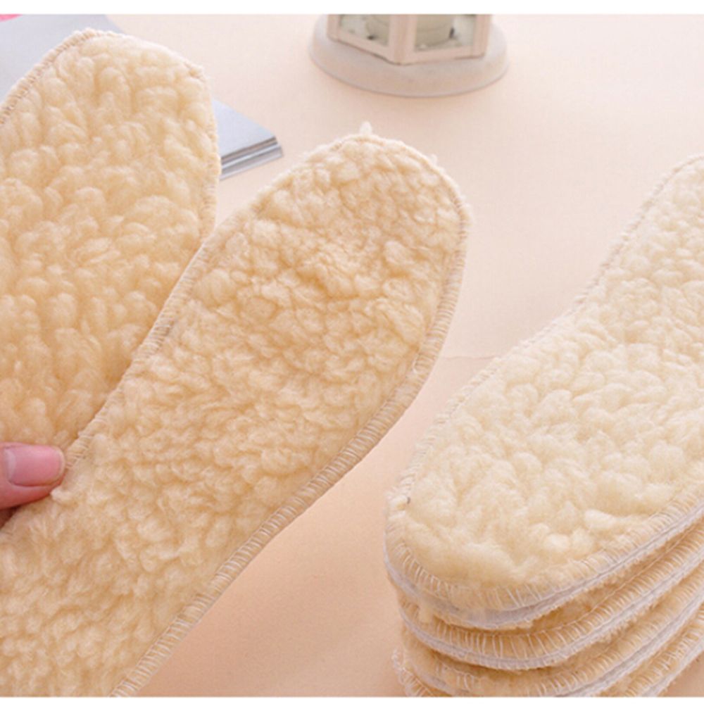 1 Pair New Soft Boots Wool Fleece Pads Warm Insoles Shoes Insert