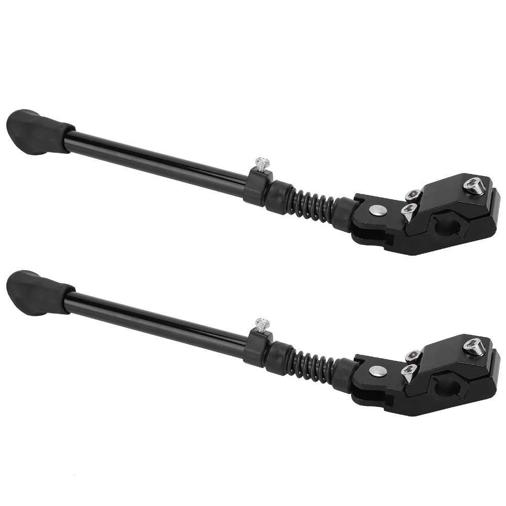 2PCS Durable Easy Installation Bike Kickstand Adjustable Black Side Support Kickstand With Non Slip Foot Sturdy Bicycle Foot Support Riding Accessories