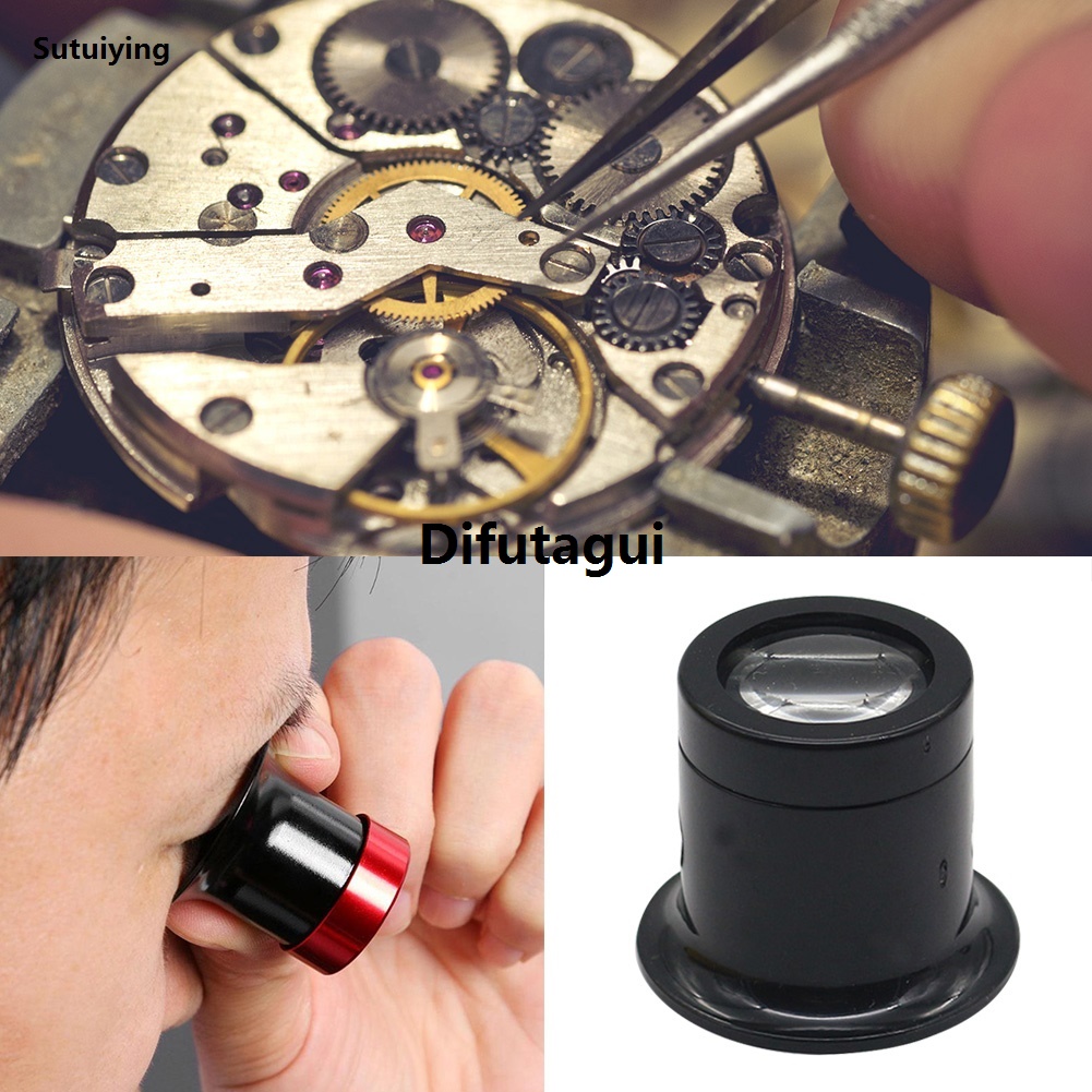 Difutagui Jeweler Watch Magnifier Tool 3X 5X 10X 15X 20X Portable Monocular Profesional Luxury Magnifying Glass Loupe Lens for Eye Magnifier Len Drop Ship