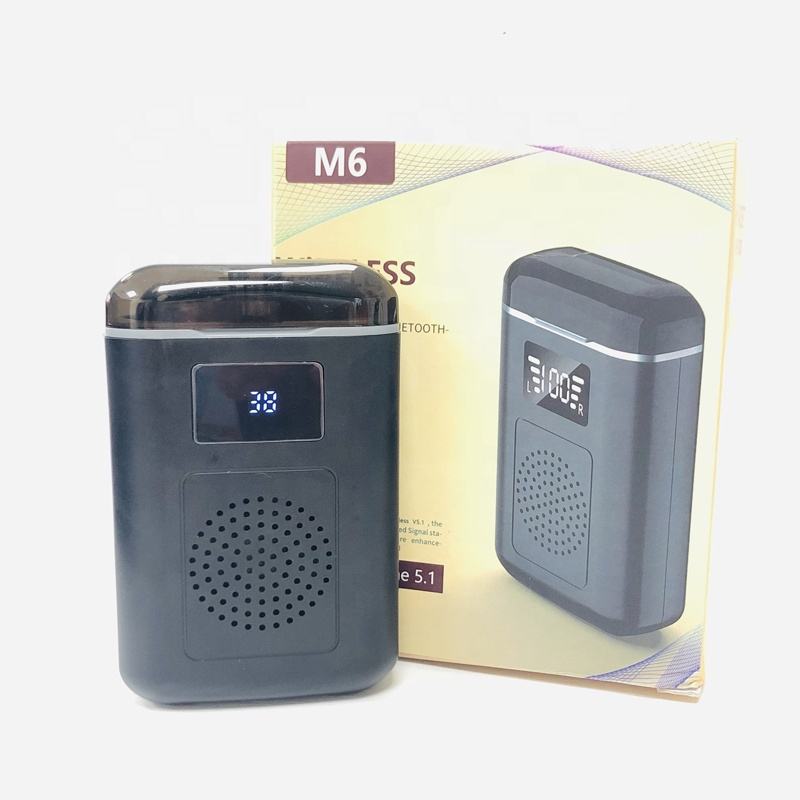 M6 TWS BT 5.1 Portable Wireless Earbuds Power Bank Big Capacity With Speaker