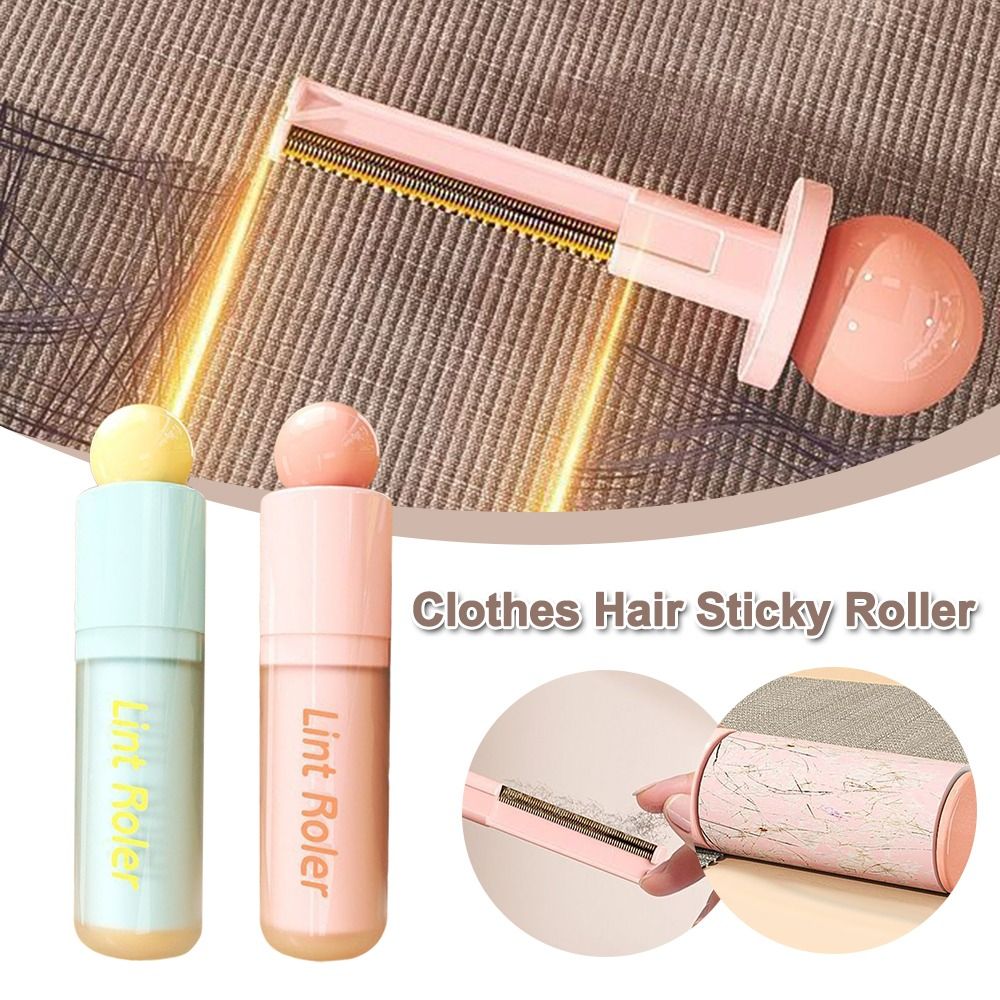 Portable 2in1 Clothes Hair Sticky Roller Washable Extendable Lint Remover Dust Removal Dopamine Garment Hair Scraper Cleaning Tool