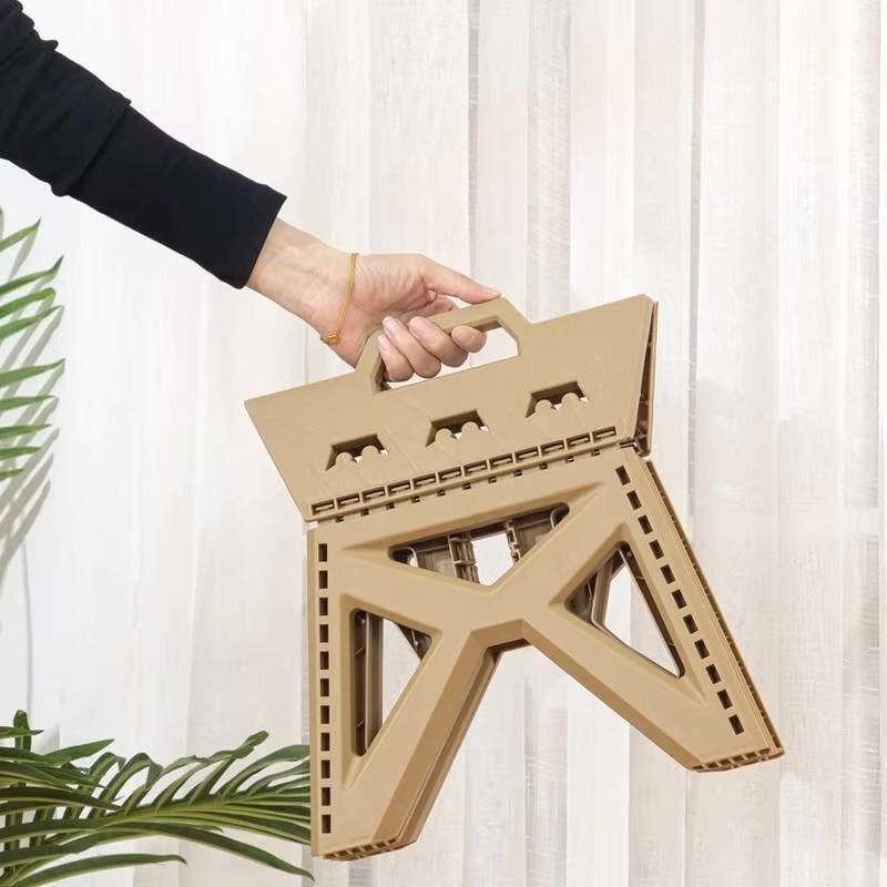 Portable Modern Outdoor Folding Step Stool Small Plastic for Apartment Storage Fishing Camping Home Use