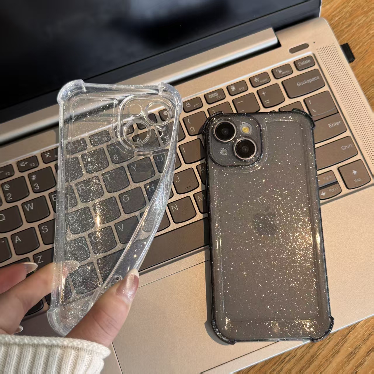 HODON Plating Airbag Shockproof Case for iPhone 11 12 13 14 5 16 Pro Max 7 8 Plus X XS XR TPU Luxury Glitter Bling Transparent Silicone Cover