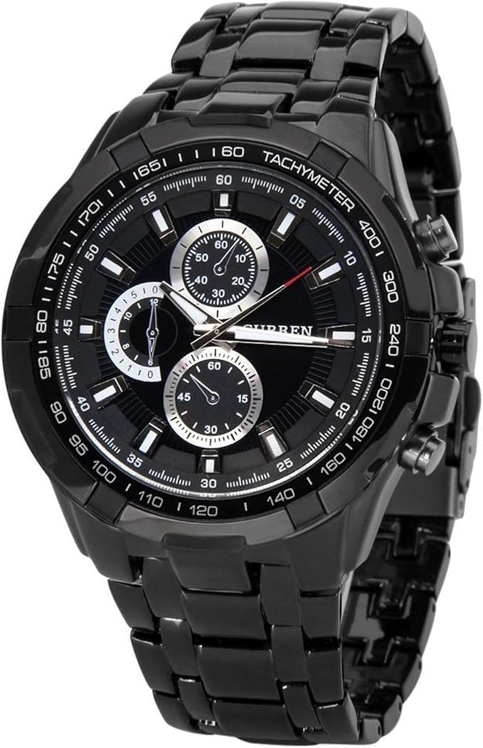 Ik Collection Full Black Round Dial Big Size Watch For Men
