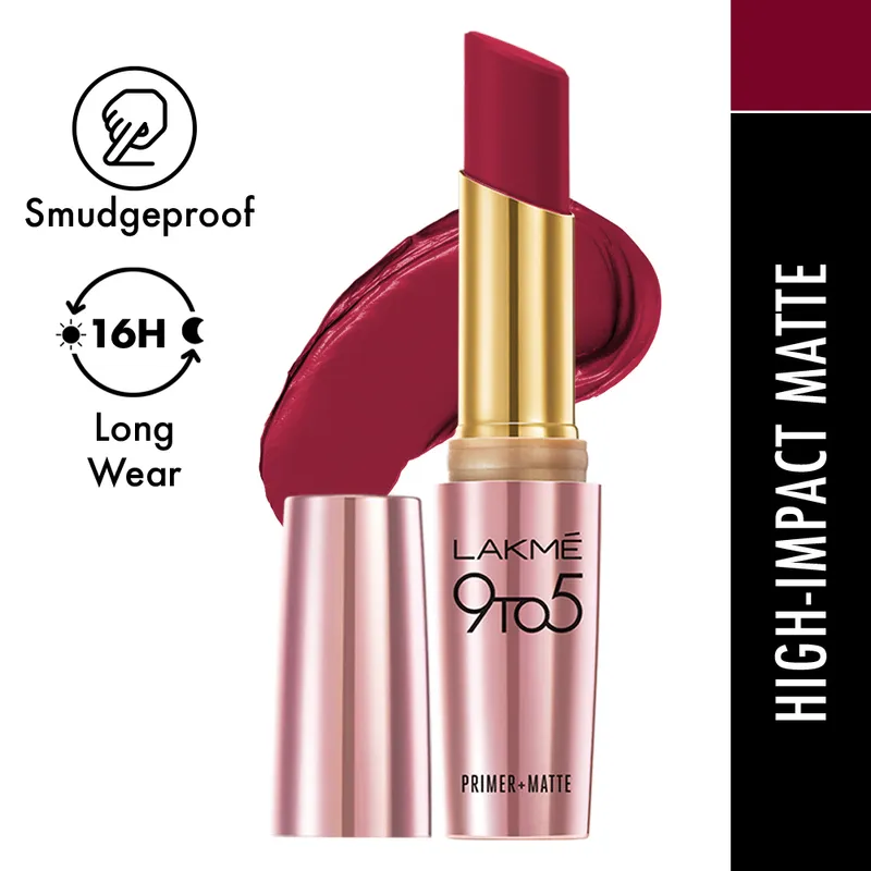 Lakme 9 To 5 Primer+Matte Pink Rose Lipsticks - (3.6gm)