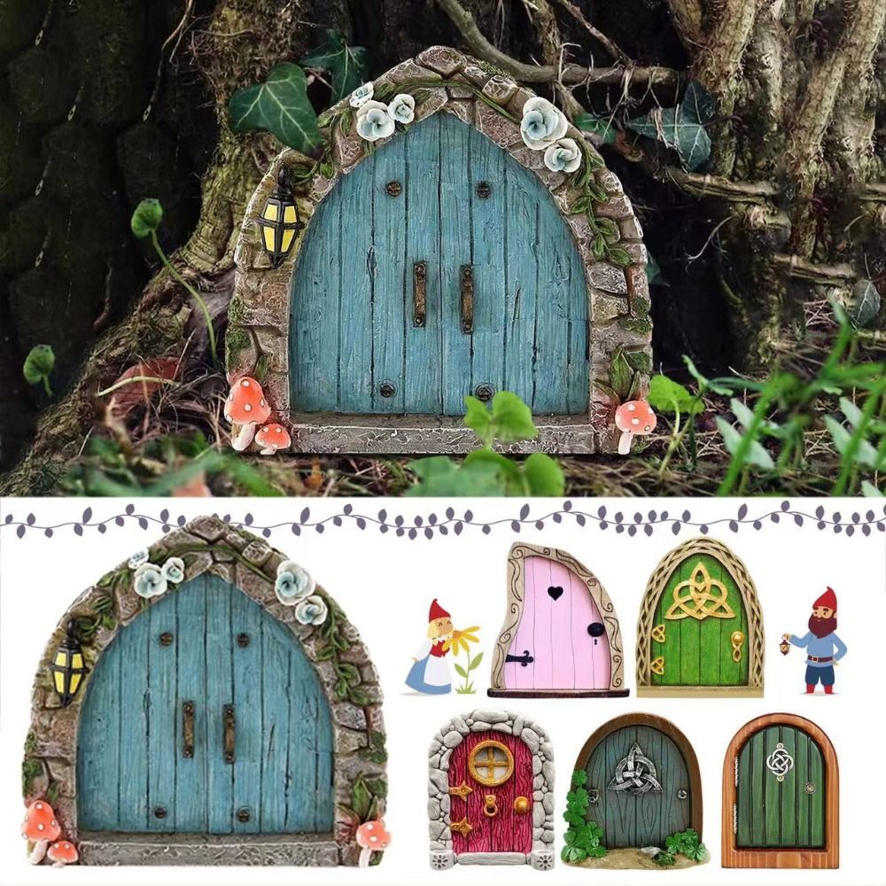 Multiple Styles Wooden Elven Gate Miniatures Fairy Gate Mini Fairy Doll Gate Cute Fairy Tales Desktop