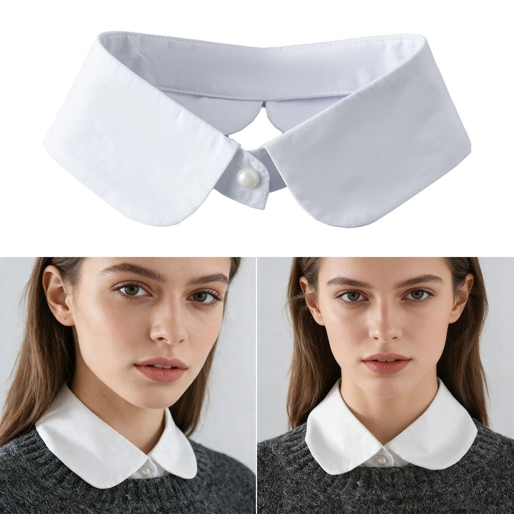Cute Sweet Detachable Fake Collar White Black Cotton False Collar Neckline Blouse Sweater Shirt