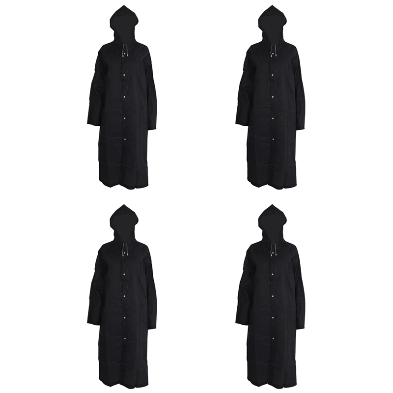 4X Fashion Eva Raincoat Raincoat Transparent Camping Raincoat Black