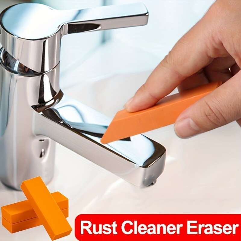 2pcs Powerful Descaling Eraser Effectively Removes Rust, Scale, Stains From Bathroom Glass Kitchen Cookware - Non-toxic, Gentle, And Portable