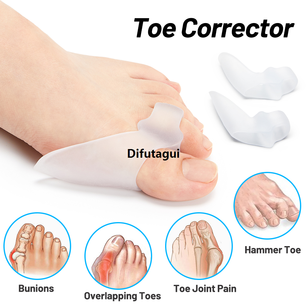 Difutagui 1 Pair Silicone Hallux Valgus Protective Pad, Sport Hallux Valgus 2025 Pad Toe Divider Set, Foot Care Tools Hallux Valgus Corrector