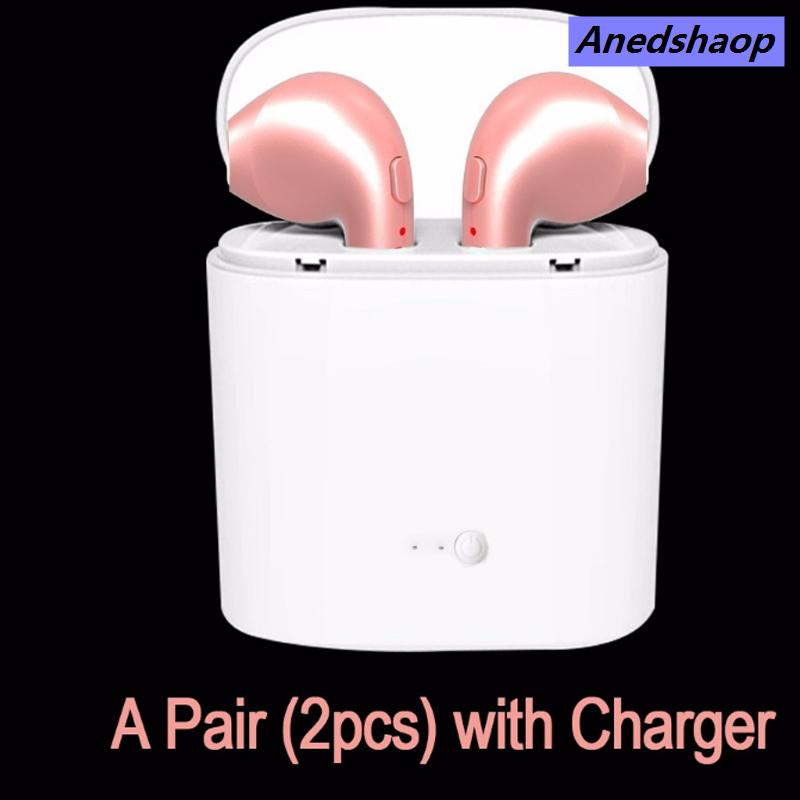 NEW Anedshaop 【Best value for money】Wireless Earbuds Headphone i7 Wireless Blue Affordable tooth Earphone Stereo Earbud Headset With Charging Box Mic