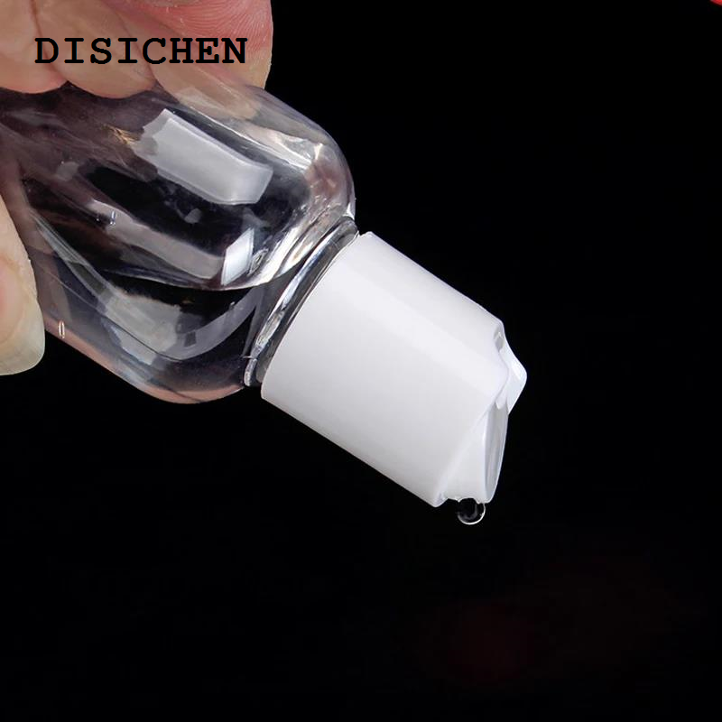 DISICHEN New 10pcs 30ml/50ml/60ml/100ml Plastic PET Clear Cosmetic Bottles Disc Top Flip Cap Refill Container For Shampoo Lotion Liquid Cream
