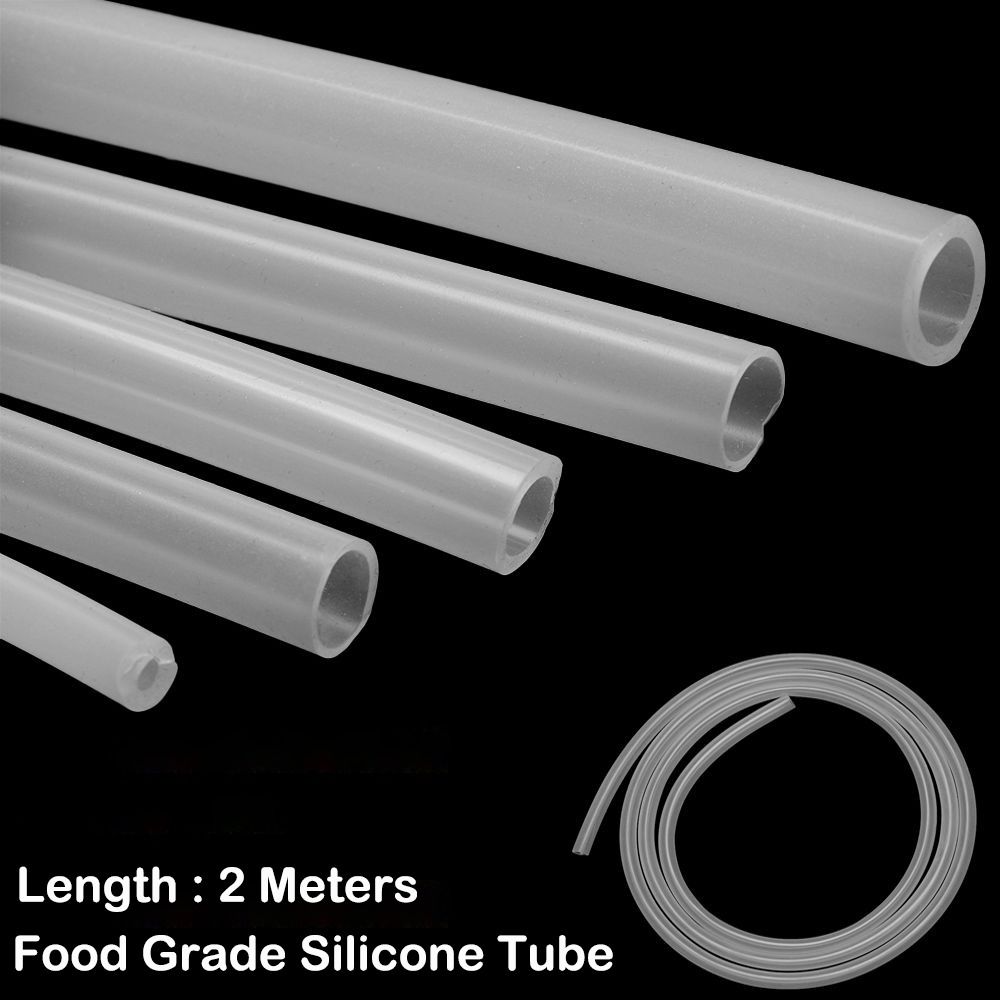 2M Flexible DIY Fuel Water Food Grade Silicone Clear Soft Rubber Hose Pipe Silicone Tube Transparent