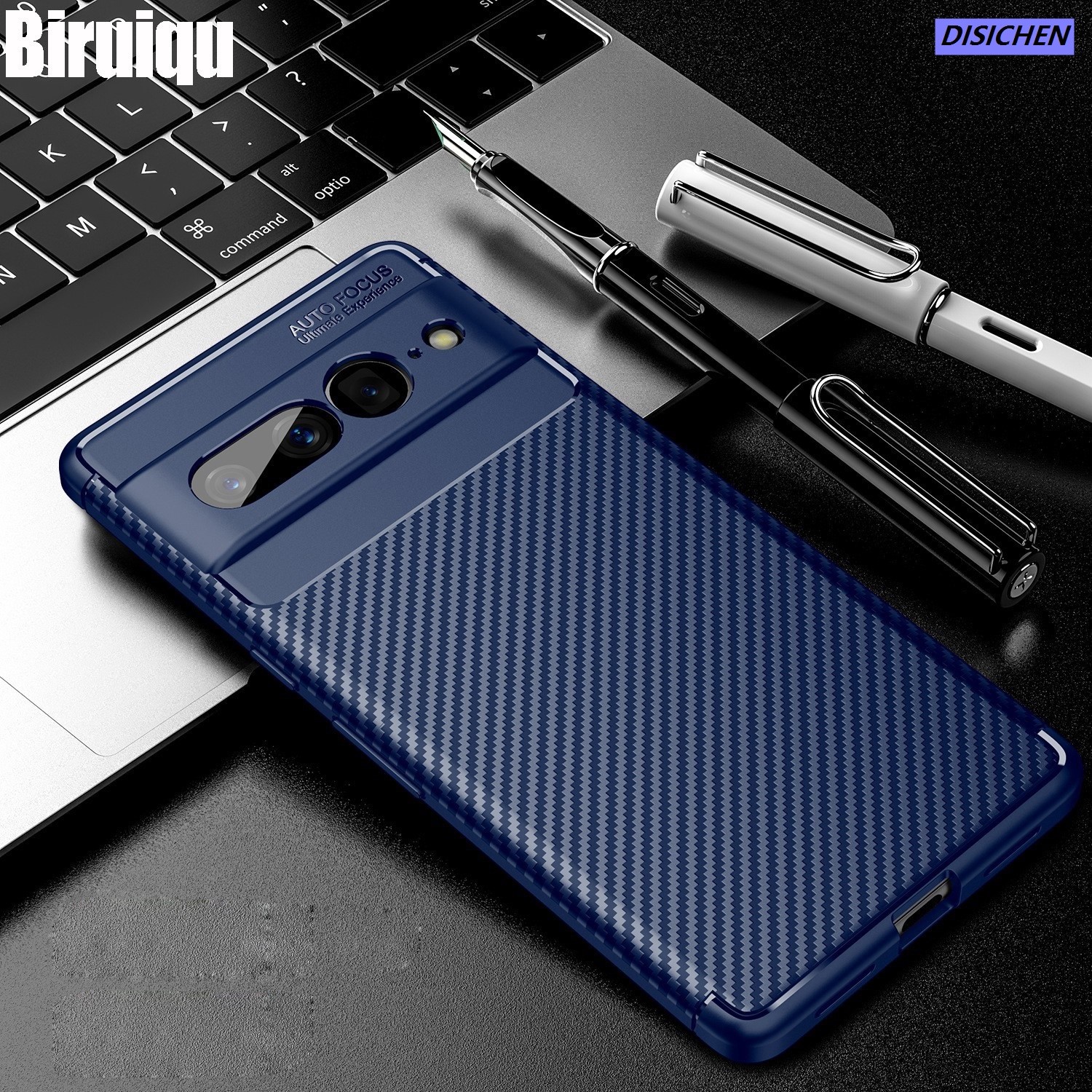 DISICHEN Biruiqu For Google Pixel 7 7 Pro Soft Carbon Fiber Beetle Pattern Shockproof Slim Back Protective Case Cover