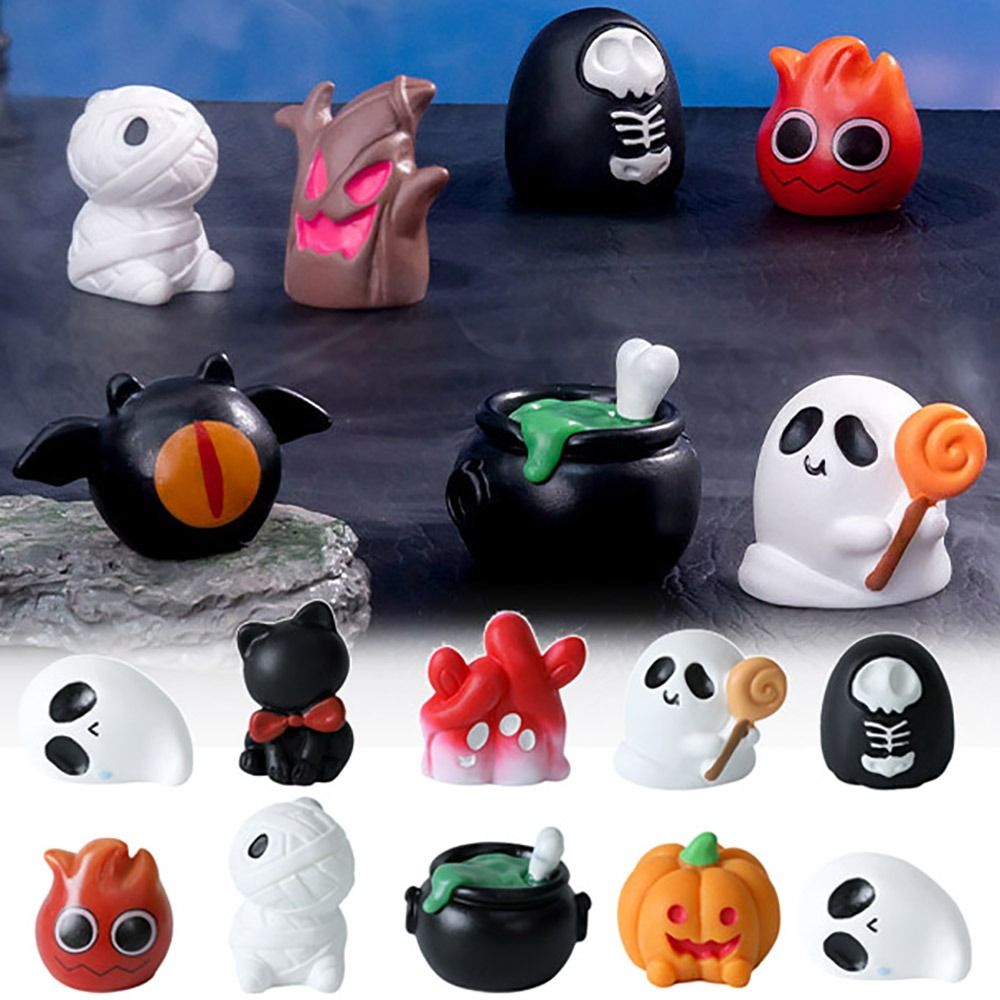 Craft Multicolor Miniature Witch Figurine Halloween Ghost Castle Cartoon Pumpkin Statue Party Ornaments Resin Desktop Knick-knack Festival Supplies
