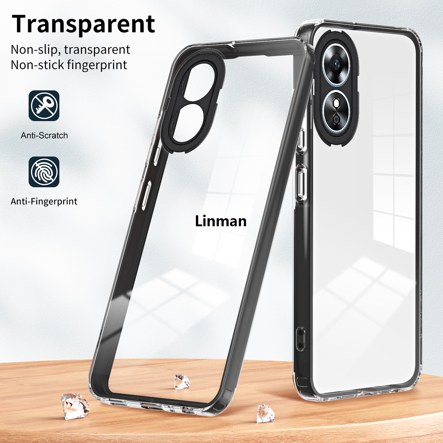 3 in 1 Full Body Protection Clear Case for OPPO A98 A96 A78 A77 A76 A57 2022 A38 A36 A18 A17 A16 F21Pro 5G4G Soft Silicone Cover