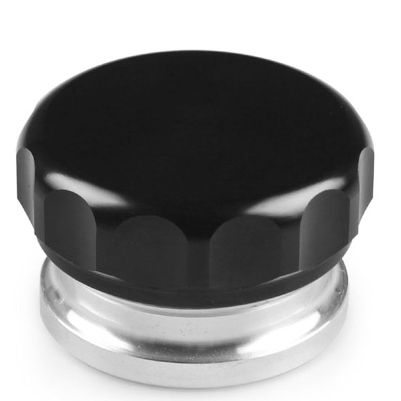 (GGBR) 2.5 Inch Aluminum Alloy Weld Billet on Filler Neck and Cap Oil Fuel Water Tank Black