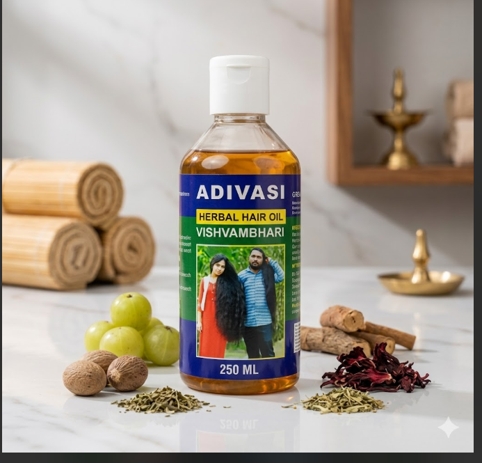 Adivasi Herbal Hair Oil for All Hair Types 200 Ml Natural Hair Care Oil