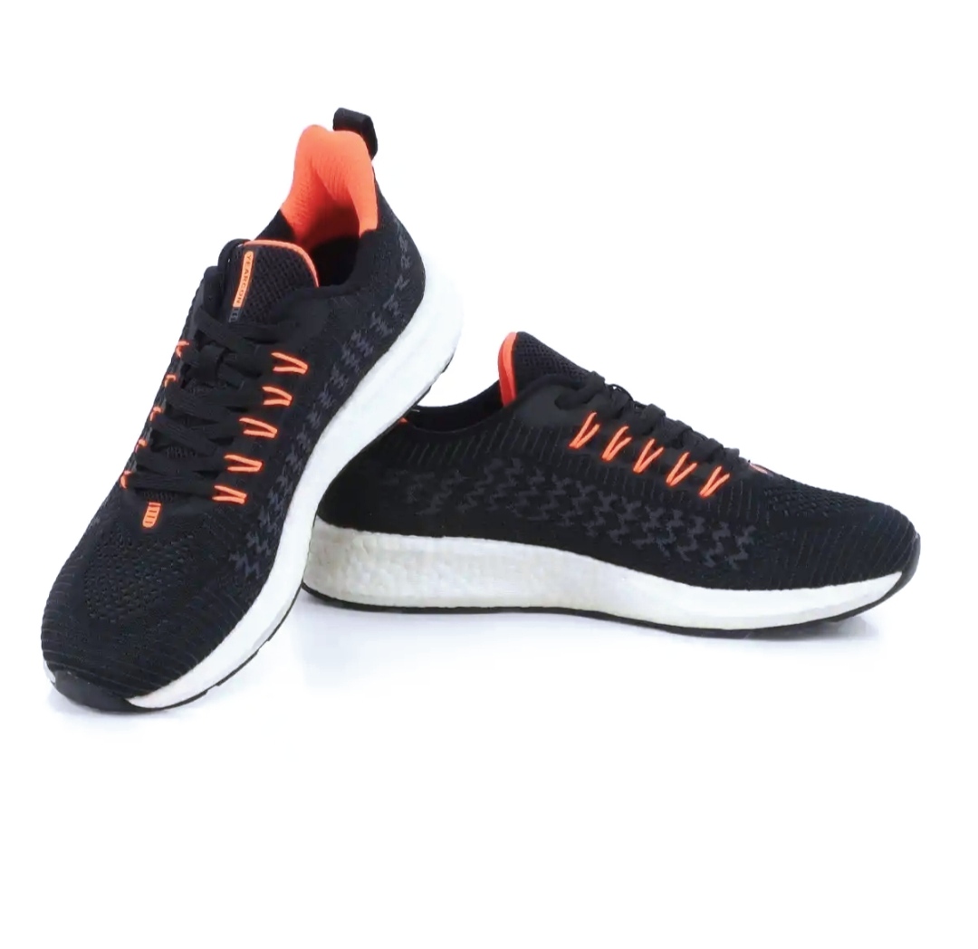 Black Yearcon Genuine Sports Running Shoes For Men (5213)