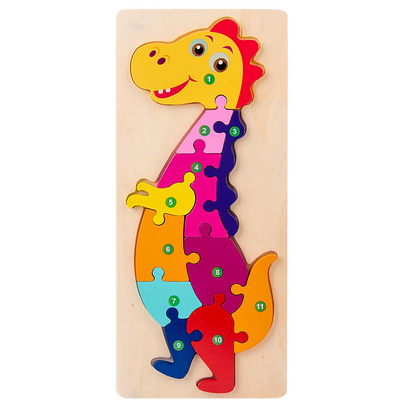 Wooden Cat Jigsaw Puzzle for Kids - 10 Pcs Educational Learning Toy for Toddlers | Montessori Animal Puzzle for Boys & Girls - 22.5 x 18 cm