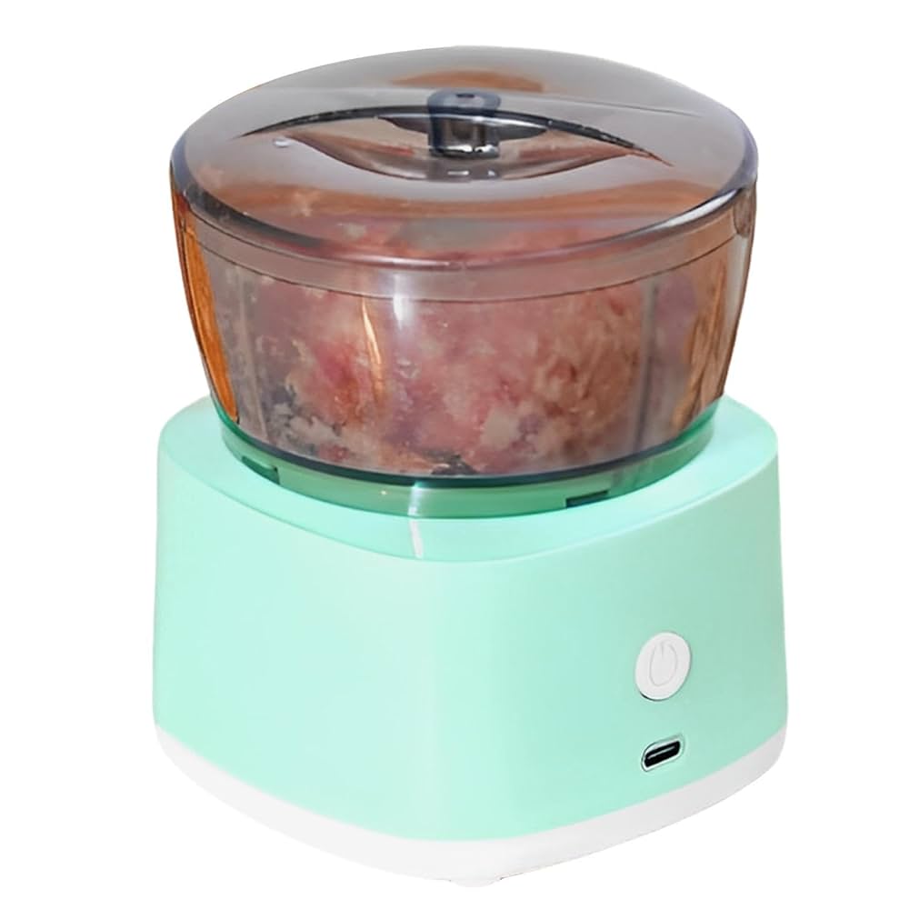 2 in 1 Rechargeable Mini Electric Food Mixer Chopper - Portable Food Shredder Meat Grinder Mincer - Chargeable Vegetable Nuts Cutter - Wireless Garlic Masher Multipurpose Multifunctional Stainless Steel Blade Small Food Mincing Processor machine