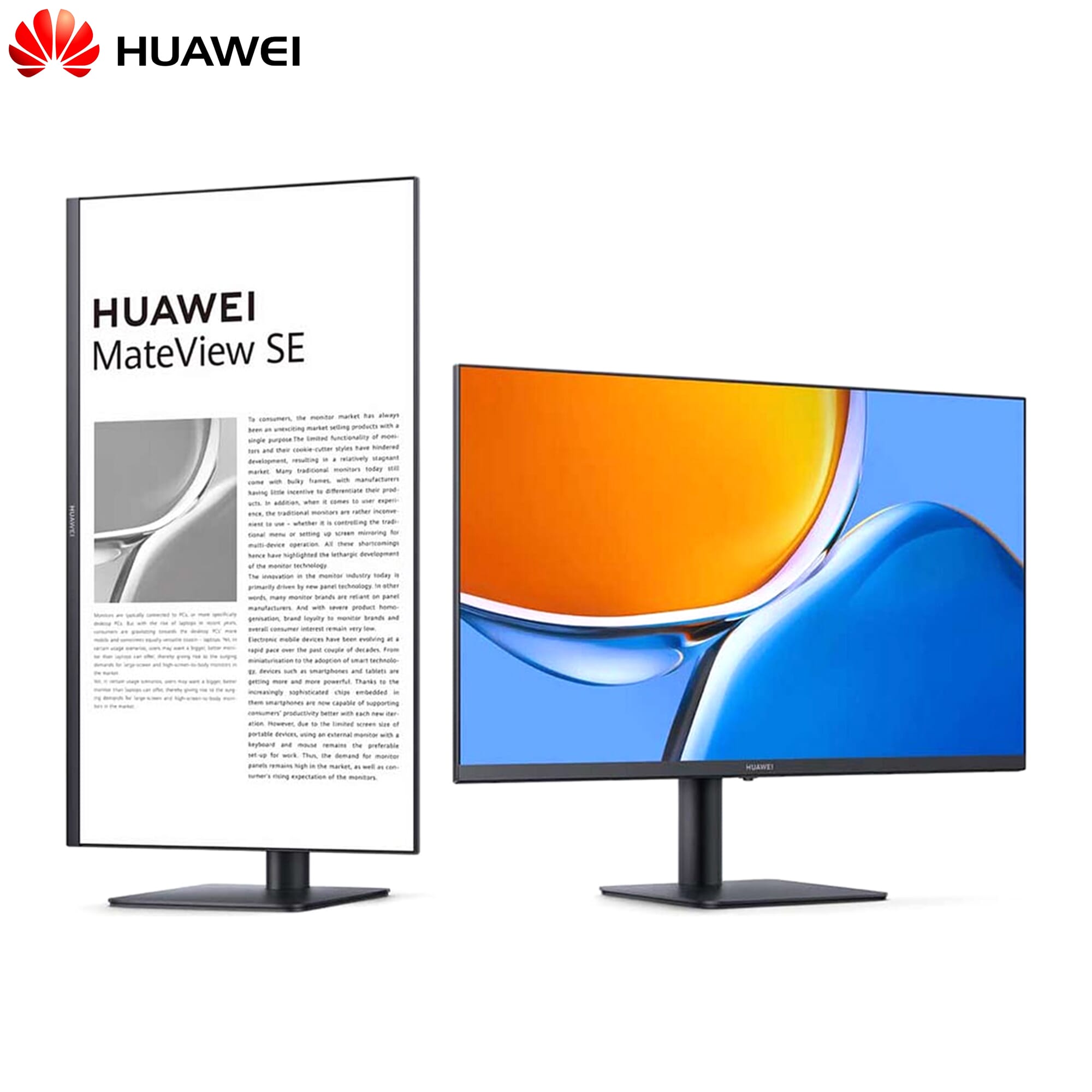 HUAWEI MateView SE 23.8 Inch Vertical Rotatable Monitor - 75 Hz Flicker-Free with Low Blue Light and Low visual Fatigue with eBook Mode and 5-Way Joystick - Cinema-Level P3 Color Gamut HDR HDMI DP