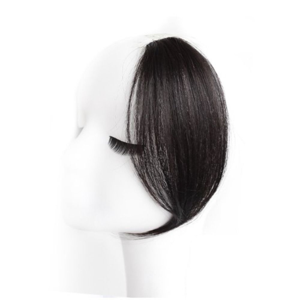 Invisible All-Match Curly Girls Black Clip In Forehead Brown Female Synthesis French Oblique Bangs Middle-part Bangs Fake Fringe Hairpiece Hair Extensions