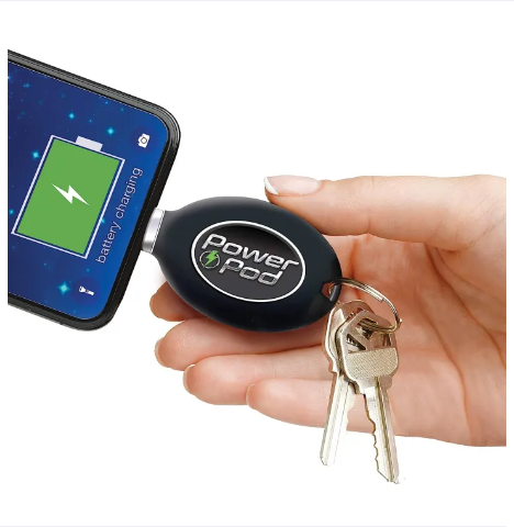 Portable USB C Compatible Power Pod Phone Charger Keyring