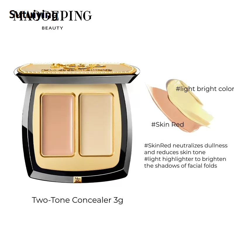 Sutuiying Maogeping Beauty Professional Double Color Concealer Palette Profesional 3.6G High Coverage Moisturizing Texture With Brush