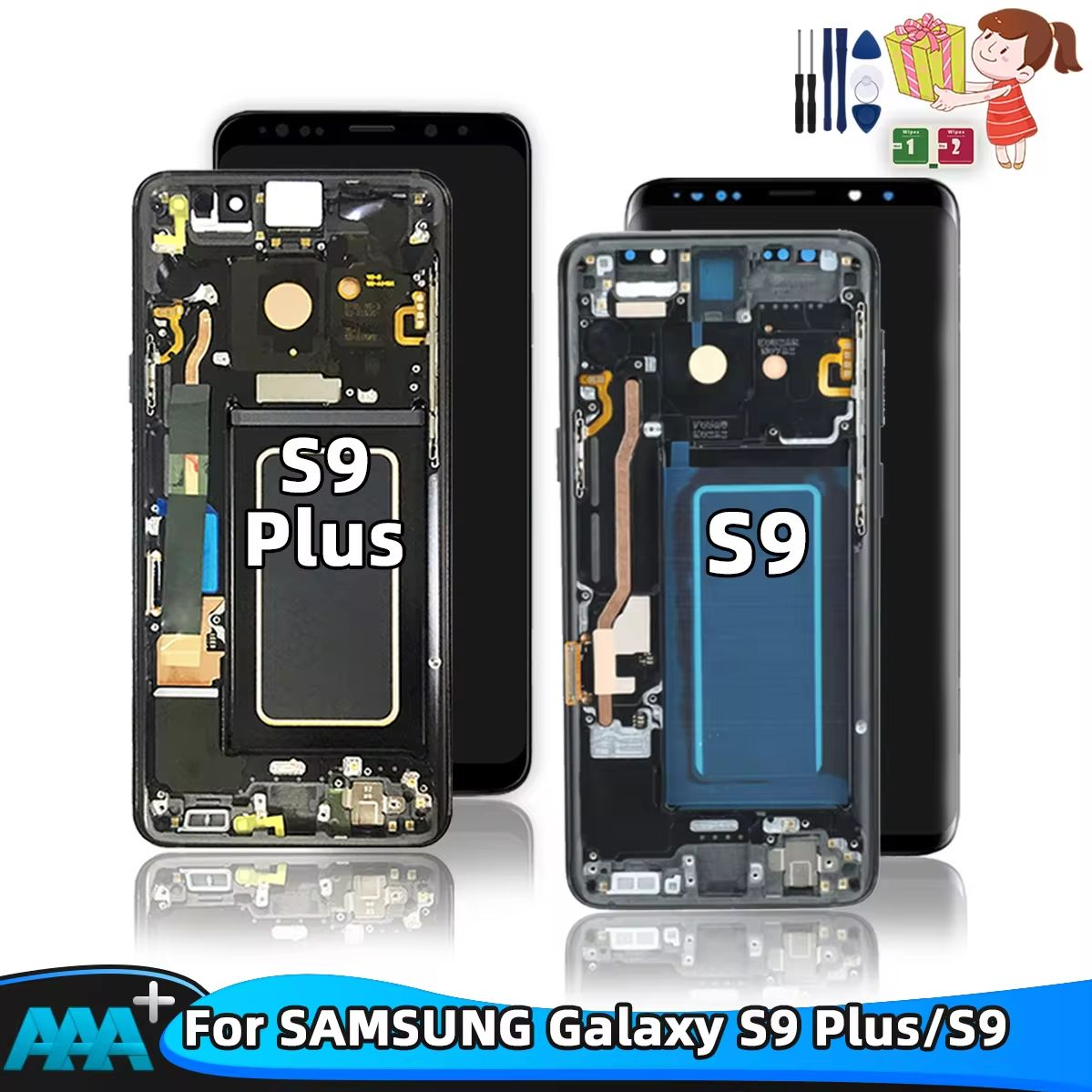 HOT Super AMOLED LCD For samsung Galaxy S9 G960 G960F S9 Plus G965 G965F LCD Display Touch Screen Digitizer Assembly Replacement