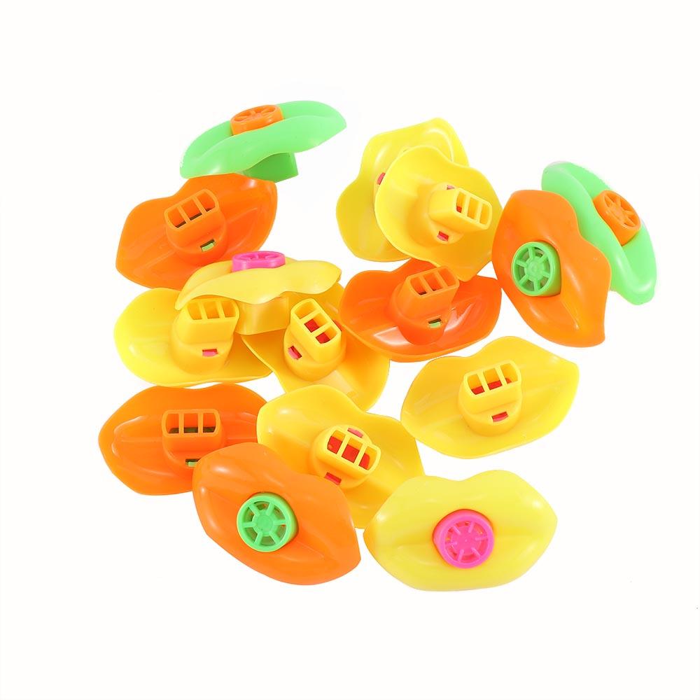 15PCS Assorted Color Game Prize Super Funny Loot Gift for Kids Whistle Mouth Lip Whistle Lip Shape Whistle Plastic Whistle