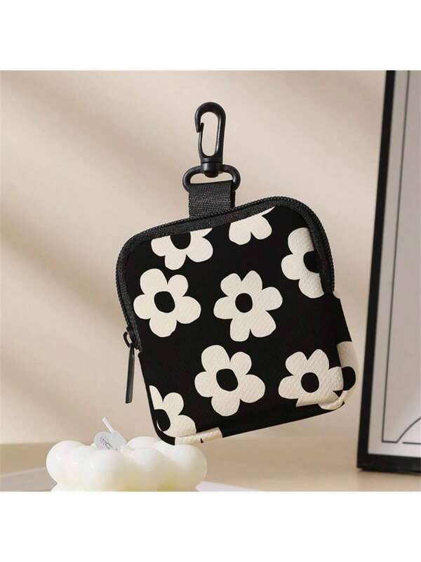 Flower Pattern Zipper Lightweight Currency Cash ID Credit Card Portable Pocket Small Miscellaneous Storage able Modern Travel Birthday Anniversary Valentines Day And Female Bag Teacher Gift For Women Mini Purse Coin Wallet