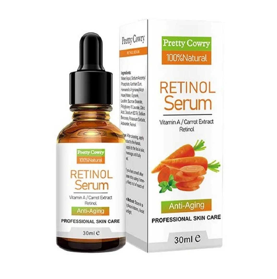 Pretty Cowry 100% Natural Anti-Aging Retinol Face Serum Vitamin A Carrot Extract 30ML
