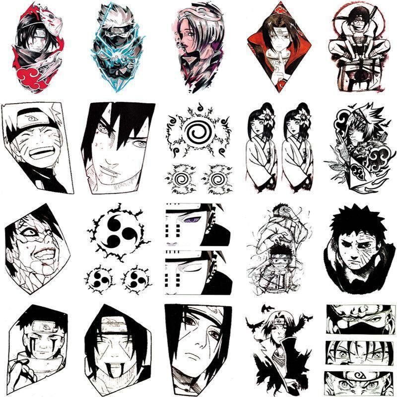 【Mega Sale】Naruto tattoo Naruto Sasuke Skunk Shiringa Organization Dark Department