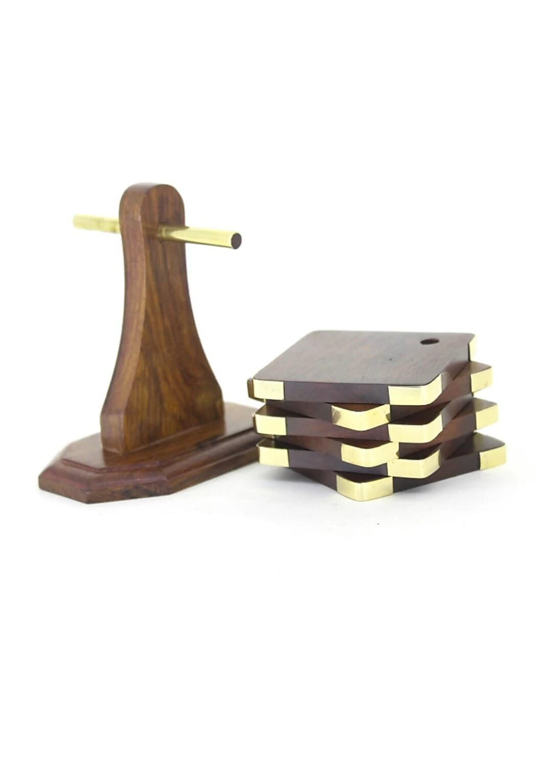 Wooden Drink Coasters Wood Table Coaster Set of 6 for Tea Cups Coffee Mugs Beer Cans Bar Tumblers and Water Glasses