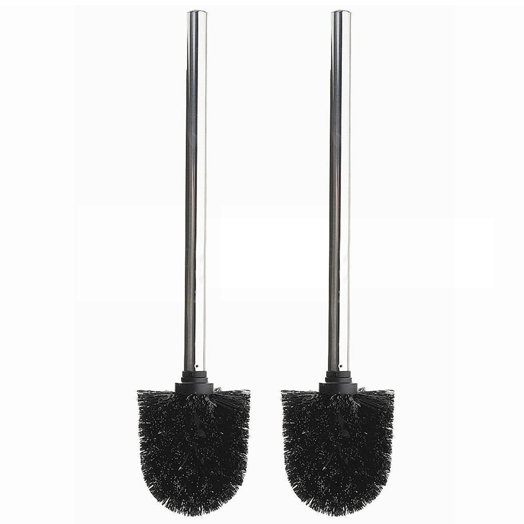 4X Replacement Stainless Steel WC Bathroom Cleaning Toilet Brush Black