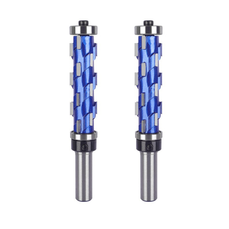 JINMY 2X Milling Cutter 12.7Mm Shank 65Mm Flush Trim End Mill Solid Carbide Spiral Double Bearing CNC Router Bit for Wood