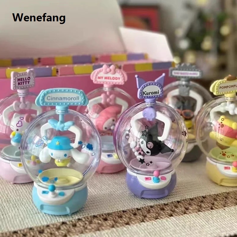 Wenefang Sanrio Anime figures Hello Kitty Doll Clamping Machine Series Blind 2025 New Box Figure Kuromi Mymelody Figurines Model Doll Kids Toy