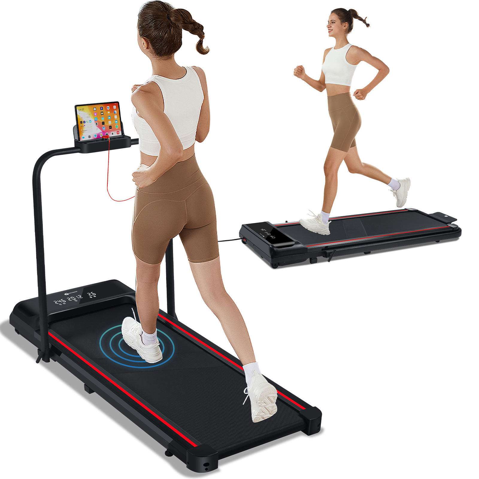 Walk Pad Home Gym Fitness Treadmill Portable Foldable Under Desk Running Machine Mini Walking Pad for Cardio Training Home Exercise