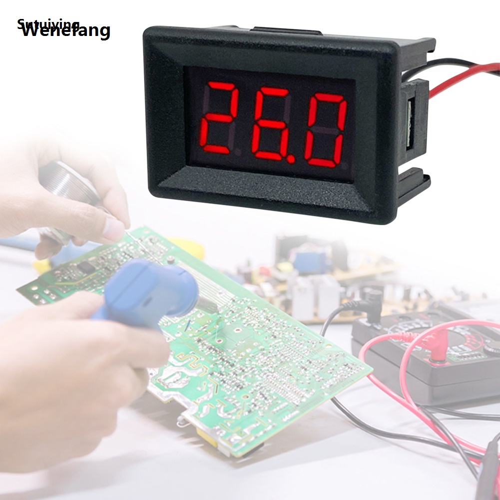 Wenefang Sutuiying 1-10Pcs Three-digit 0-30V Mini Digital Voltmeter Voltage Tester Meter High Quality New style Red/Blue/green LED Screen Meter for Car Motor Vehicle Tool