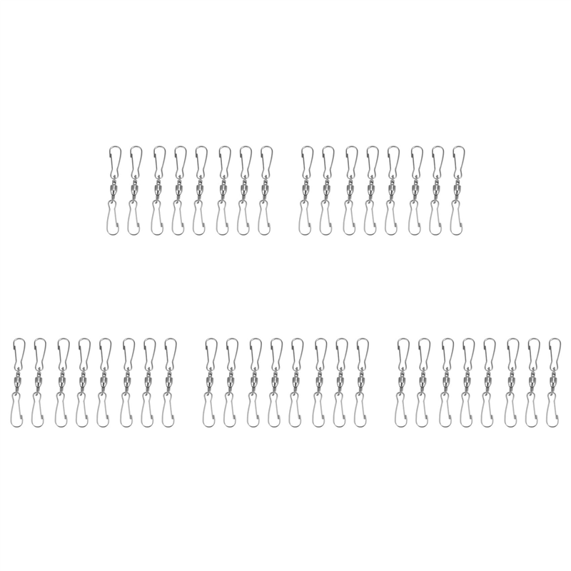fasdaga 40 Pack Double Clip Swivel Hooks for Wind Spinners, Windsock, Bird Feeders, Wind Chimes Crystal Twisters Party