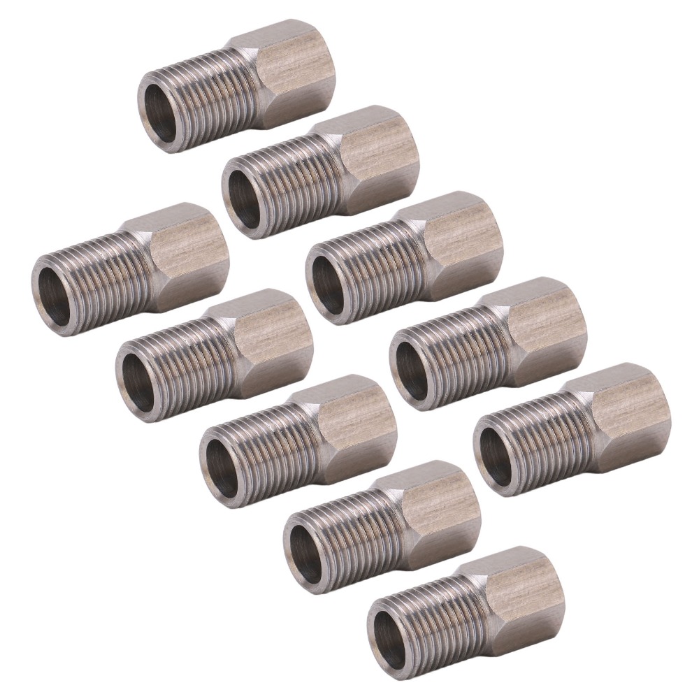 10pcs Durable Stainless Steel Hydraulic Hose Bolt 8mm Silver Hydraulic Brake Hose Compression Nut Brake Tubing Bolt Bike Repair